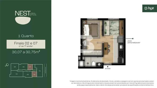 REVENDA - Apartamento com 1 dormitório à venda, 30 m² por R$ 350.000 - Tingui- Curitiba/PR